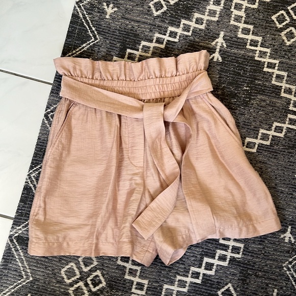 3.1 Phillip Lim Tie Waist Belt Paper bag Shorts Ballet Pink Nude - Picture 3 of 5